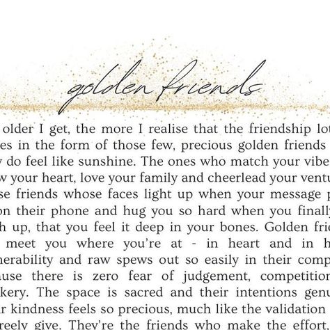 Janessa Docking // writer of motherhood on Instagram: "H A P P Y // international friendship day to all the golden beauties out there 💫  My golden girls - you know exactly who you are. Adored, appreciated and to deeply treasured.   Tag your golden friends below.   #internationalfriendshipday #bestfriends #motherhoodunfiltered #girlsnight #friendship  #realmotherhood #motherhoodunhinged #mumfriends #momfriends #matrescence #motherhoodunplugged #magicofchildhood #motherhoodtruths #motherhoodrising #motherhoodpoetry  #motheringittogether #motherhoodinspired #motherhoodjourney #momentsiwanttoremember #motherhoodintheraw #letthembelittle #motherhoodtruths #raisingmytribe #motherhoodmoments" Mom Friend Quotes Friendship, Rare Friendship Quotes, Good Friend Quotes Friendship, Good Friends Quotes Appreciate, Long Time Friends Quotes, Friend Inspirational Quotes, Thankful For Your Friendship, Female Friendship Quotes, Motherhood Truths