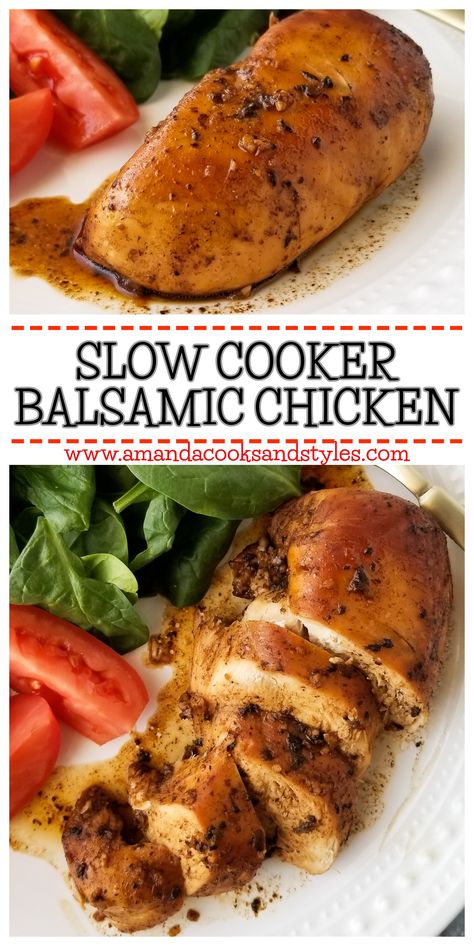 Balsamic Chicken Crock Pot, Balsamic Chicken Breast, Easy Paleo Dinner Recipes, Slow Cooker Balsamic Chicken, Balsamic Chicken Recipes, Balsamic Sauce, Balsamic Chicken, Chicken Slow Cooker Recipes, Paleo Dinner