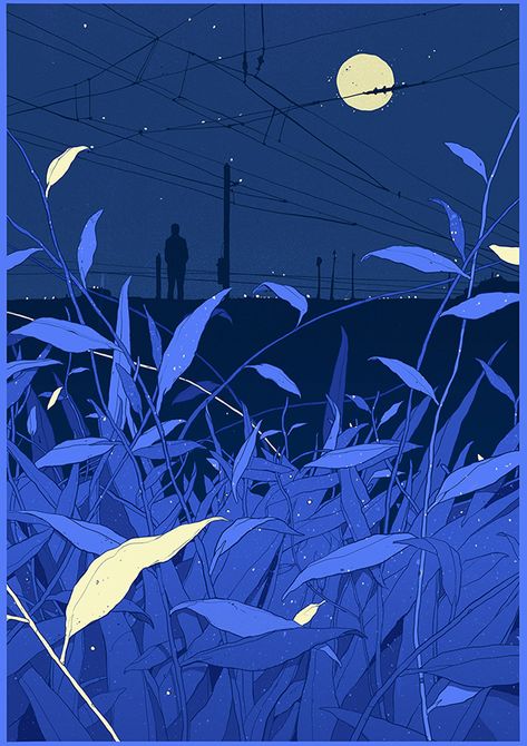 Bd Art, 동화 삽화, Modern Drawing, Arte Peculiar, 판타지 아트, Illustration Artwork, Blue Art, Painting Illustration, Full Moon