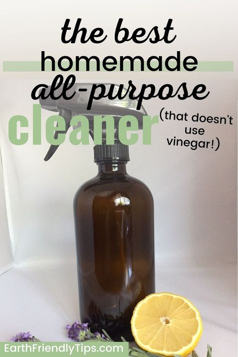 Picture of glass spray bottle of DIY all-purpose cleaner with text overlay The Best Homemade All-Purpose Cleaner That Doesn't Use Vinegar Homemade House Cleaners, Natural House Cleaners, Homemade All Purpose Cleaner, Natural Cleaners Diy, Diy All Purpose Cleaner, All Natural Cleaning Products, Natural Cleaning Products Diy, Diy Household Cleaners, Natural Cleaning Solutions