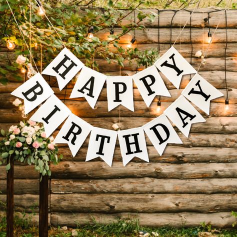 Happy Birthday Banner, String Letters, Cloth Banners, Anniversary Banner, Happy Birthday Design, Birthday Garland, Happy Birthday Lettering, 40th Birthday Decorations, Birthday Letters