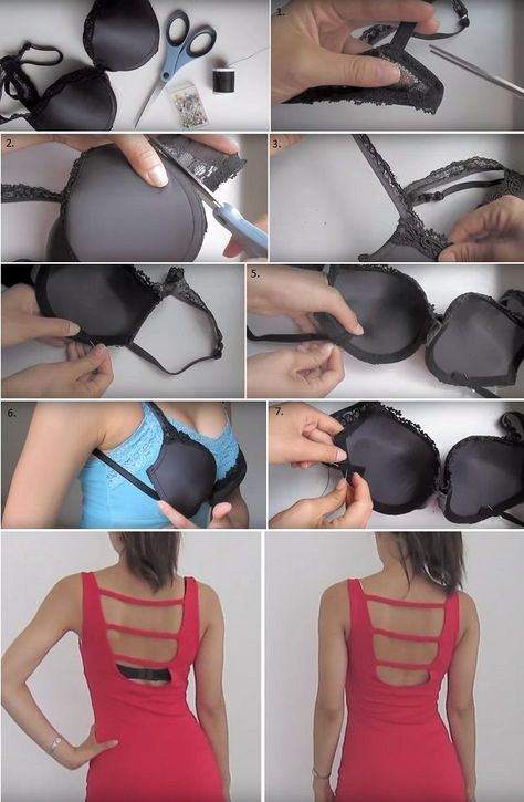 30 Life Hacks Every Girl Should Know---DIY Backless Bra Bh Hacks, Diy Backless, Bras For Backless Dresses, Life Hacks Every Girl Should Know, Old Bras, Diy Bra, Hacks Every Girl Should Know, Mode Tips, Bra Hacks