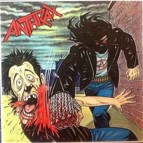 Anthrax 'Fistful of Metal' cd cover re-imagining by Larry Weber Thrash Metal, Cd Cover, Cover Art, Cd, Art