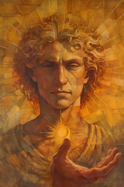 Sun God Art, Sun Character, God Of Sun, Powerful Man, Visual Narrative, Sun God, Sun Art, God Art, Level 3