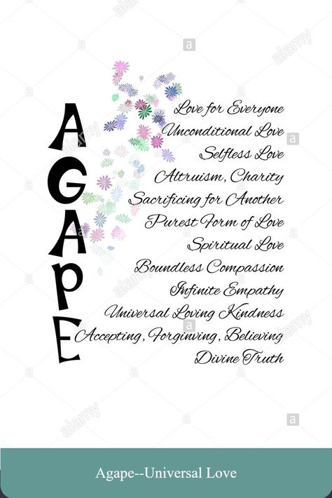 Agape Greek, Words For Love, Typographic Illustration, Agape Love, Selfless Love, Spiritual Love, Universal Love, Bible Notes, Jesus Is Life