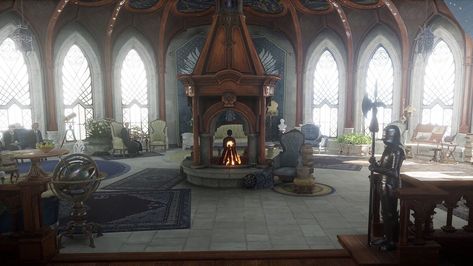 Hogwarts Common Rooms, Ravenclaw Room, Hogwarts University, Hogwarts Interior, Room Aesthetic Dark, French Country Cottages, Ravenclaw Common Room, Harry Potter Wiki, Harry Potter Oc