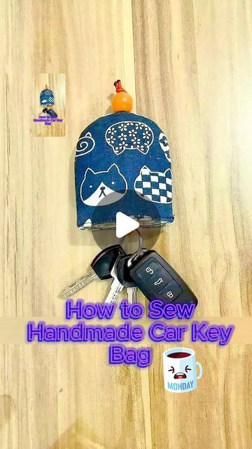 Car Key Case Pattern, Key Covers Diy Free Pattern, Handmade Keychains Diy Gift Ideas, Key Fob Sewing Pattern, Diy Key Fob, Key Fobs Diy, Pochette Diy, Key Holder Diy, Girls Things