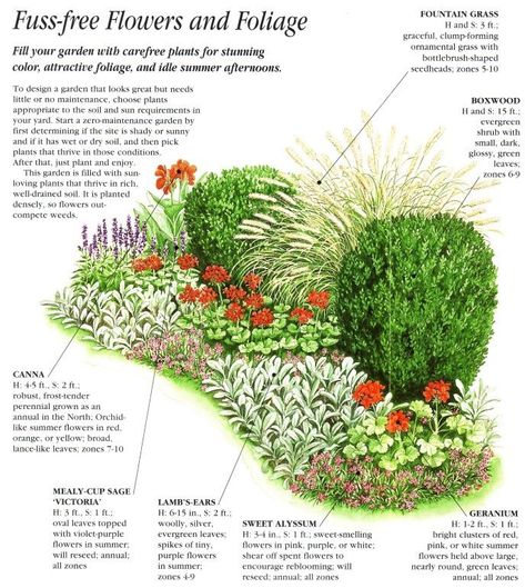 Low maintenance garden layout idea Flower Tips, Front Yard Garden Design, Garden Walkway, Meteor Garden 2018, Garden Design Layout, Front Landscaping, Low Maintenance Landscaping, Garden Plans, Have Inspiration