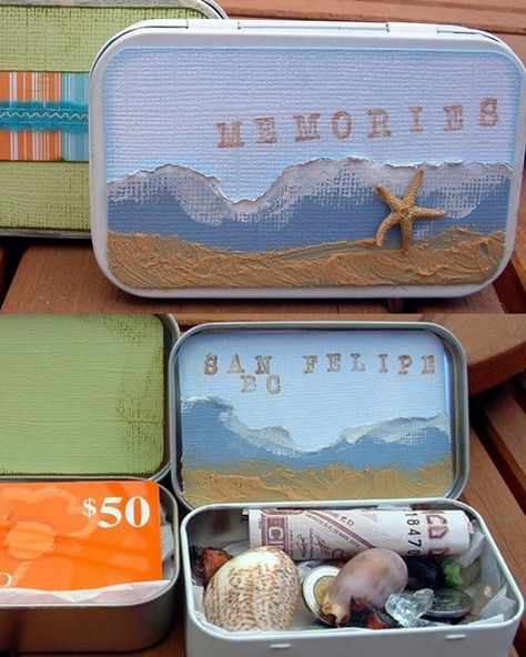 Matchbox Crafts, Memory Boxes, Altoids Tins, Travel Crafts, Altered Tins, Mint Tins, Martha Stewart Crafts, Diy Home Decor Crafts, Creative Box