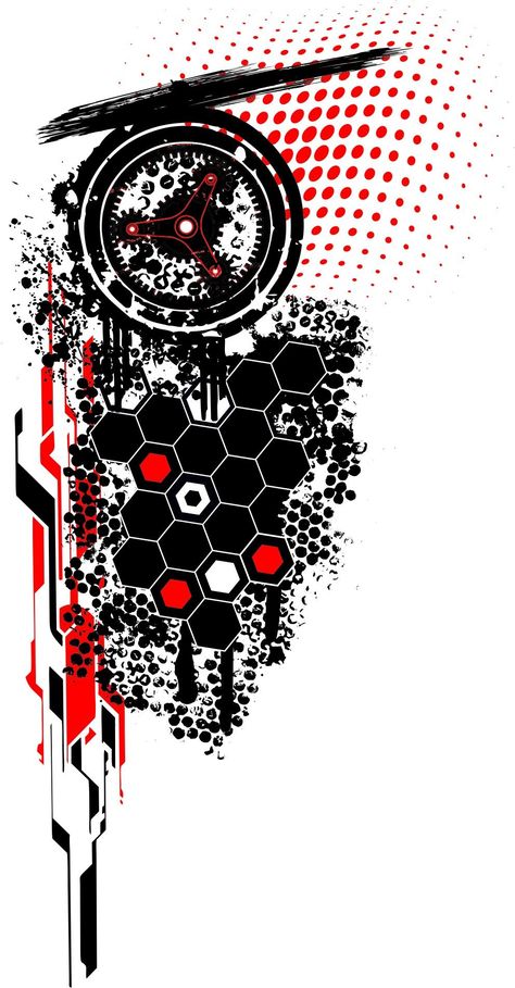 Trash hexagon polka Trash Polka Hexagon, Trash Polka Tattoo Designs Ideas Art, Trash Polka Geometric, Cyberpunk Tattoo Design, Arte Trash Polka, La Muerte Tattoo, Trash Polka Art, Tatuaje Trash Polka, Hexagon Tattoo