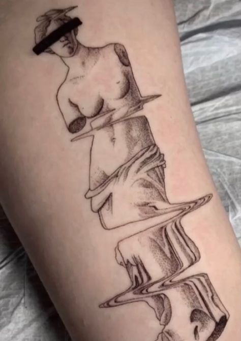 Venus Statue Tattoo, Milo Tattoo, Venus Statue, Venus Of Milo, Meaningful Symbol Tattoos, Venus Tattoo, Left Arm Tattoos, Choose Her, Statue Tattoo