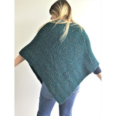 Lorna Poncho Knitting pattern by The Lonely Sea - Heather C Easy Poncho Knitting Pattern, Asymmetrical Shawl, Diy Shawl, Poncho Knitting, Winter Walking, Poncho Au Crochet, Shawl Winter, Poncho Crochet, Poncho Knitting Patterns