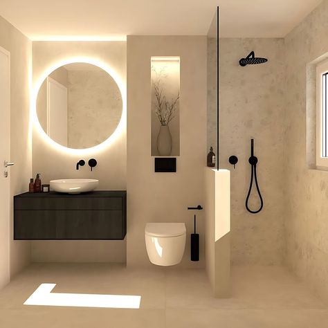 تصميم دورة مياه, Unusual Bathrooms, Toilet And Bathroom Design, Bathroom Design Styles, Bathroom Interior Design Modern, Small Bathroom Interior, White Bathroom Designs, Washroom Design, Bathroom Redesign