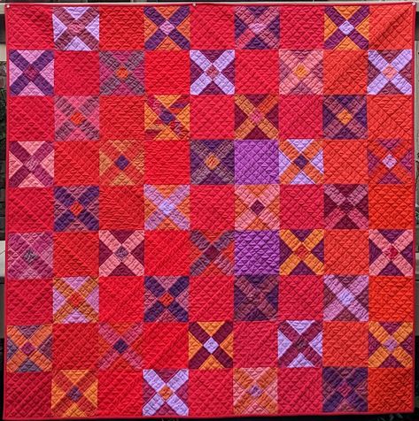 Hand Dyed Fabric Quilts, Bee Quilts, Solid Fabric Quilts, 9 Patch Quilt, Patchwork Heart, Solid Quilt, Batik Quilts, Pink Quilts, Red Quilts