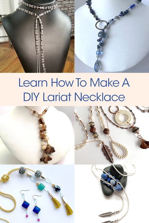 Stringing Necklaces Diy Jewelry, Diy Boho Necklace Tutorials, Diy Drop Necklace, Diy Long Beaded Necklaces, Diy Necklace Ideas Creative, Jewelry Diy Ideas Handmade, Beaded Lariat Necklace Tutorials, Making A Beaded Necklace, Diy Statement Jewelry