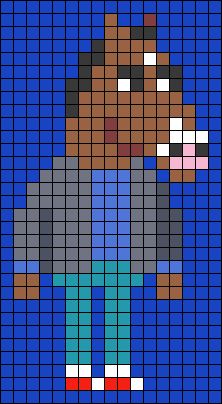 Bojack Cross Stitch, Bojack Horseman Perler Beads, Square Drawing, Funny Tapestry, Easy Pixel Art, Cute Disney Drawings, Pixel Art Templates, Pixel Drawing, Perler Bead Templates