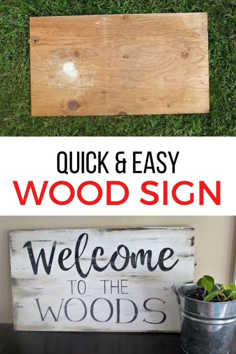 If you love Farmhouse then you love wood signs! Check out how to make your own with this easy painted sign. #diy #farmhouse #woodsign Love Wood Signs, Chalk Paint Makeover, Love Wood Sign, Homemade Signs, Distressed Wood Signs, Cheap Wall Decor, Christmas Decorations Cheap, Wood Signs For Home, Interior Minimalista