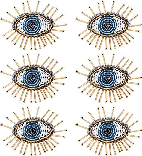 Beaded Eye, Patches For Clothes, Large Sequins, Sequin Patch, Bead Embroidery Patterns, Rhinestone Appliques, Beaded Applique, Clothing Patches, Blue Evil Eye