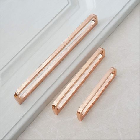 LBFEEL 3.75" 5.0" 7.55" 12.6" Drawer Pull Rose Gold Dresser Handle Modern Kitchen Cabinet Knob 93 128 192 320mm (3.75" hole centers) - Amazon.com Rose Gold Dresser, Gold Dresser Handles, Kitchen Cabinet Knob, Modern Kitchen Cabinet, Dresser Handle, Gold Dresser, Pull Rose, Dresser Handles, Kitchen Cabinet Knobs