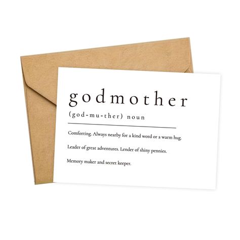 PRICES MAY VARY. Godmother Proposal Card : Godmother proposal card, will you be my godmother card, godmother request card with matching envelopes. Personalized Customization : 4.1'' x 5.8'' folded, 5.8 x 8.3”unfolded, and each envelope measures approx 4 x 6 inches, offering plenty of space for your personalized sincere message. Modern Design For Everyone: This card is the perfect way to ask your nearest & dearest to be a part of your bridal party. Paper greeting cards is the oldest and most trad Asking Someone To Be A Godparent, Will You Be My Godmother, Cute Ways To Ask Godparents, Godmother Proposal Ideas, Godparent Request Ideas, Gifts For Godmother, Godmother Request, Positive Language, Godmother Proposal