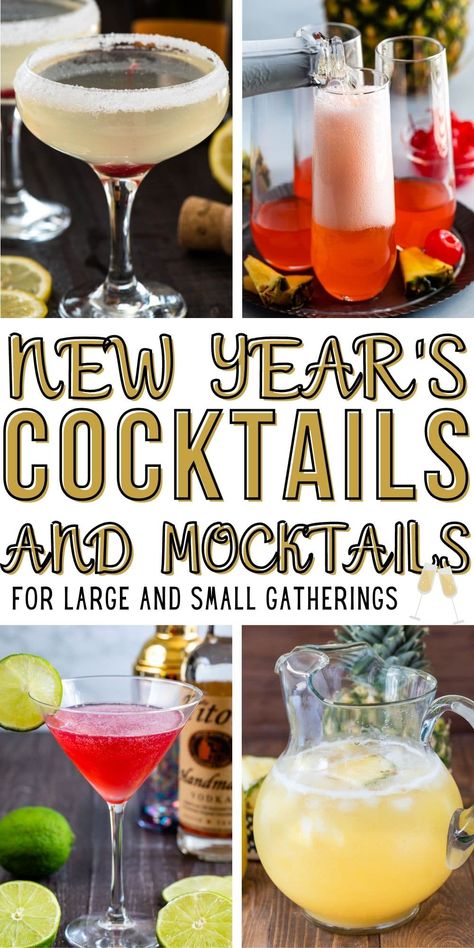 Must Drink New Year's Eve Cocktail Recipes - Crazy for Crust New Year Cocktails Recipes, Nye Drink Recipes, New Years Drink, Drinks For Parties, Nye Drinks, New Years Eve Snacks, Nonalcoholic Party Drinks, New Years Eve Menu, New Years Eve Drinks