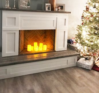 Faux Fireplace With Storage, Fireplace With Storage, Faux Foyer, Diy Faux Fireplace, Fireplace Cabinet, Fake Fireplace, Faux Fireplace Diy, Build A Fireplace, Fireplace Logs