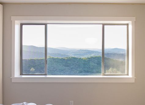 Master Makeover: Trimming out the window | Jenna Sue Design Blog Diy Wainscoting, Jenna Sue, Picture Window, Ceiling Treatments, Large Window, Picture Windows, Window Trim, Gorgeous View, Wainscoting