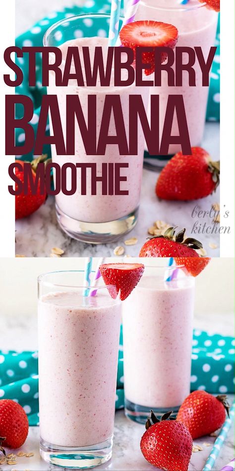 How To Freeze Bananas, Strawberry Banana Smoothie Recipe, Desserts Strawberry, Resep Starbuck, Banana Breakfast Smoothie, I Heart Recipes, Resep Smoothie, Smoothie Recipes Strawberry, Heart Recipes