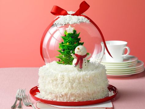 Snow Globe Cake, Globe Cake, Holiday Snow Globe, Torte Cupcake, Holiday Cakes, Christmas Goodies, Noel Christmas, Food Cakes, Snow Globe