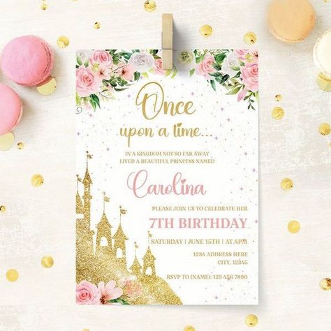 Soccer Sensation: Kids Soccer Birthday Party Invitations Princess Ball Invitations, Princess 1st Birthday Invitations, Fairy Second Birthday, Princess Theme Birthday Invitation, Princess 2nd Birthday Party, Princess Theme Invitation, Princess Invitation Template, Castle Birthday Invitation, 7th Birthday Invitation