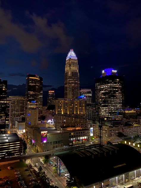 City Charlotte North Carolina Aesthetic, Charlotte North Carolina Aesthetic Night, City Pfp Night, Downtown Charlotte Nc At Night, Charlotte City Aesthetic, Baltimore At Night, Downtown Atlanta At Night, Atlanta City Aesthetic, Charlotte Nc Aesthetic