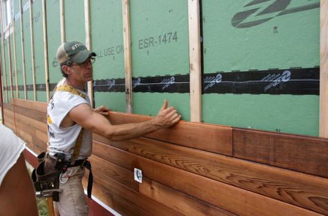 Wood Panel Siding, Cedar Tongue And Groove, Exterior House Siding, Wood Siding Exterior, Cedar Walls, Siding Options, Installing Siding, Shingle Siding, Cedar Siding