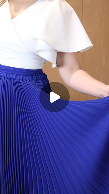 The Stitchery on Instagram: "Eeep look at the swoosh on these babies! George from Tom’s Son’s International Pleating reached out to me about a collaboration, and I’m so glad he did - I had never tried making this style of pleat before, or making a skirt out of fabric that has been so gorgeously pleated. It was a fun project all around! - Both skirts are self drafted and handmade, the black one with hand done organic side pleats and the blue one with accordion sunburst pleats done by Tom’s Son’s International Pleating." Making A Skirt, How To Make Skirt, Black Pleated Skirt, Pleated Fabric, A Skirt, Pleated Skirt, Look At, Sewing, Skirt