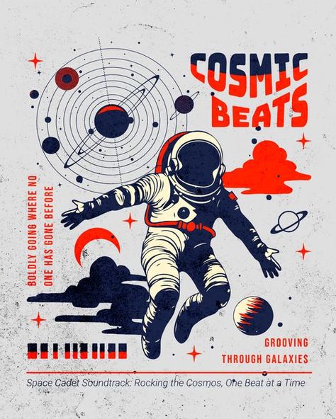 Space Poster Design, Outer Space Poster, Space Graphic Design, Grpahic Design, Easy Diy Tie Dye, Event Poster Design Inspiration, Outer Space Posters, T Shirt Design Template, Space Illustration