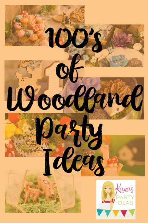 You will find hundreds of Woodland Party Ideas here! It is your one-stop for free printables, first birthday ideas, decorations, food ideas, and so much more! | Kara's Party Ideas Birthday Ideas Decorations, Boho Party Ideas, Woodland Party Ideas, Woodland Creatures Party, First Birthday Ideas, Woodland Party Decorations, Woodland Animals Party, Shower Photos, Animal Party Theme