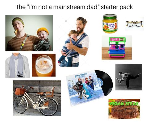 Hipster Starter Pack, Dad Starter Pack, First Kid, Vegan Steak, Starter Pack, Organic Baby, Baseball Cards