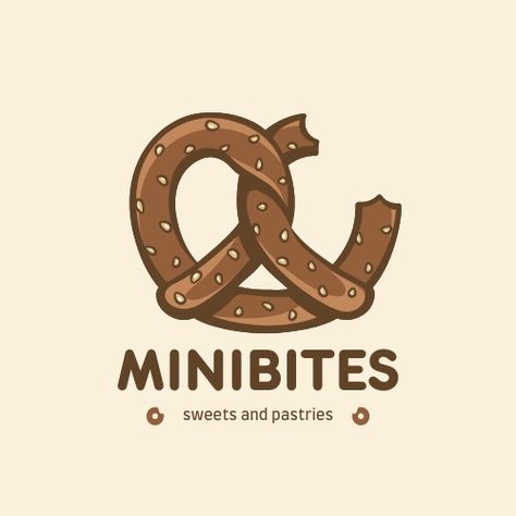 logo Pretzel Logo, Pastry Logo Design, Pastries Logo, Pastry Shop Logo, Collage Scrapbook Layouts, Leon Logo, Pastry Logo, Bakery Sweets, Pretzel Bars