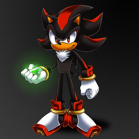 Shadow with an emerald by icha-icha.deviantart.com on @deviantART Hedgehog Game, Shadow And Amy, Lego Custom Minifigures, Sonic Franchise, Sonic Adventure, Shadow Art, Sonic And Shadow, Sonic Boom, Sonic Fan Art