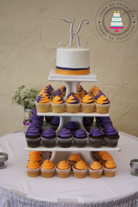 Orange And Purple Gender Reveal, Orange And Purple Cupcakes, Orange And Purple Wedding Cake, Orange And Purple Party, White Foods, Graduation Cake Pops, Orange Purple Wedding, Deco Cupcake, Purple Party Decorations