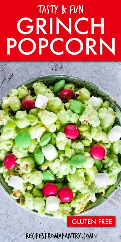 Grinch Popcorn Recipe, Grinch Christmas Treats, Grinch Snack, Grinch Popcorn, Green Popcorn, Christmas Party Snacks, Grinch Movie, Christmas Popcorn, The Grinch Movie