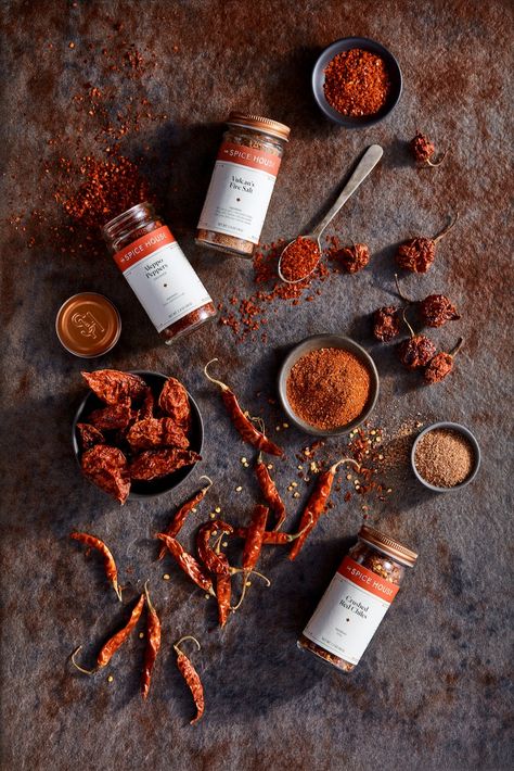 Add some kick to your cooking with our favorite spicy picks. From mild to wild, we proudly offer an expansive selection of heat-forward flavors. Chili Photography, Asian Curry, Spice Store, Spices Photography, Chilli Jam, Herb Sauce, Spice Labels, Spice Rub, Food Displays