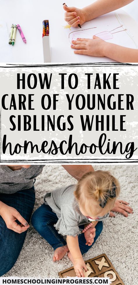 One of the hardest parts of homeschooling is trying to homeschool when you have younger siblings too. Learn tips and activities to keep your younger children busy and happy while you homeschool older kids. Homeschooling with a baby, toddler, or preschooler can be difficult. Use these ideas to help you homeschool with little kids. Homeschooling With A Toddler, Entertaining Toddlers, Homeschool Binder, How To Homeschool, Teachers Room, Keeping Kids Busy, Homeschool Lesson Plans, Handwriting Activities, Homeschool Routine