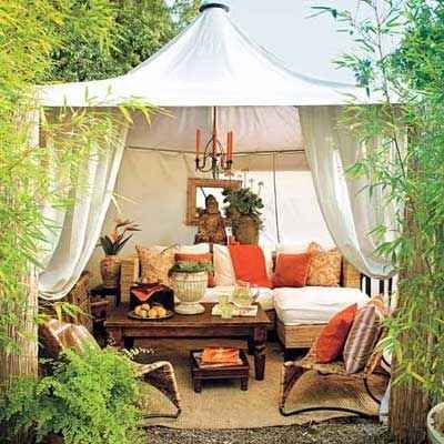 DIY Cabana | Top 10 DIY Upgrades For The Ultimate Summer Yard Backyard Tent, Outdoor Cabana, Backyard Gazebo, Gazebo Canopy, Outdoor Living Room, Garden Oasis, Canopy Tent, Decoration Inspiration, Cool Ideas