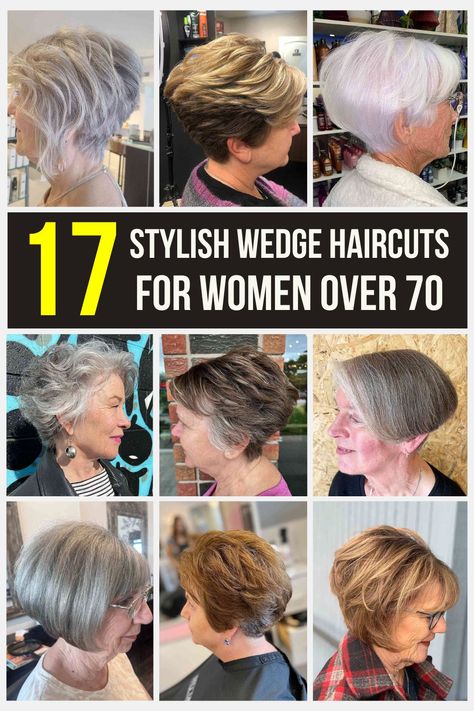 Short wedge haircut for women over 70 with layered volume and textured sides Reverse Wedge Haircut, Long Wedge Haircut, Zodiac Sign Hairstyles, Hairstyles For Over 70 Year Old Women, Wedge Bob Haircuts, Short Wedge Haircut, Wedge Haircuts, Haircuts For Women Over 70, Hair Stules