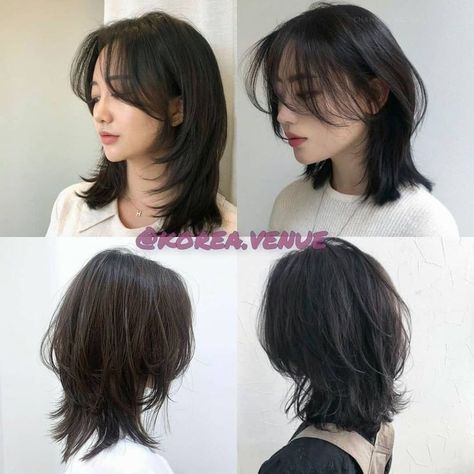 Potong Rambut Mullet, Wolf Haircut Short Straight, Mullet X Wolfcut Haircut, Short Hair With A Lot Of Layers, Wolf Cut Inspo Medium, Wolf Cut Hair Short Mullet Style, Short Haircuts Asian, Mullet Hairstyle Straight Hair, Wolf Cut Short Hair Straight