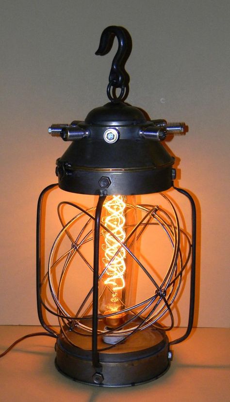 Lantern Hooks, Victorian Lighting, Steampunk Lighting, Iron Candle Holder, Amber Lights, Neo Victorian, Steampunk Lamp, Double Helix, Pipe Lamp