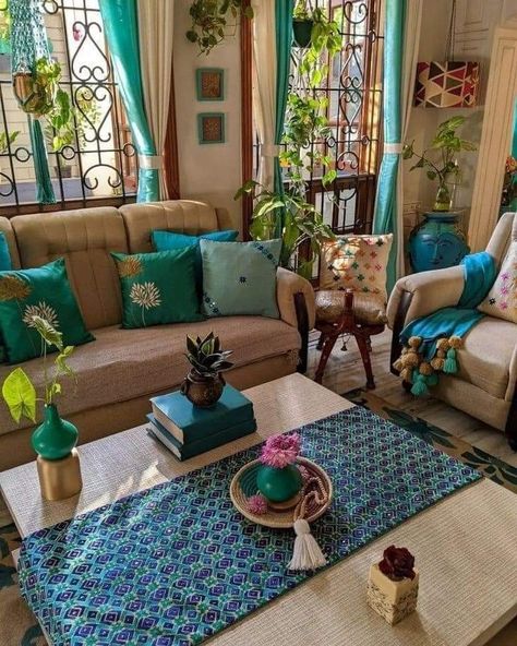 Living Room Indian, Living Room Decor Indian, Indian Living Room, Dream House Living Room, Colorful Room Decor, Indian Room Decor, Indian Bedroom Decor, Simple Living Room Decor, Colourful Living Room Decor