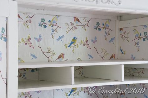 wallpaper inside closet #matildajaneclothing #MJCdreamcloset Wallpapered Closet, Inside Wardrobe, Old Wardrobe, Closet Interior, Inside Closet, Wardrobe Makeover, Interior Shelves, Matilda Jane Clothing, With Wallpaper