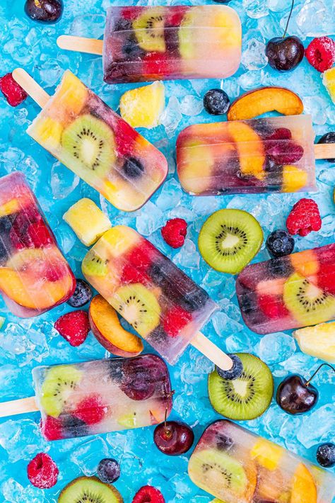 These amazing homemade popsicles can be made with any fruit you have on hand! They are refreshing, delicious, and easy to make. #dessert #snack #freezerfriendly #kidfriendly #makeahead #popsicles #fruitpopsicle #homemadepopsicles #fruitdessert Fresh Fruit Popsicles, Homemade Fruit Popsicles, Mexican Shrimp Cocktail, Healthy Shopping List, Watermelon Popsicles, Mexican Shrimp, Make Dessert, Slender Kitchen, Chopped Pineapple