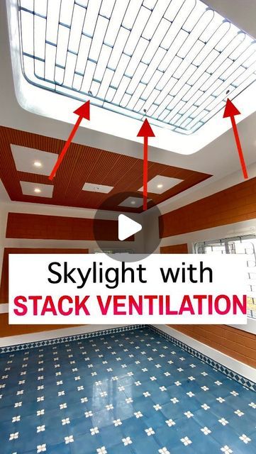 Tamil Veedu Decor on Instagram: "Skylight with Stack Ventilation 👉Masonry of Architects 9566831259 @masonryofarchitects #architect #skylight #design #house #lifehack #naturallight #homedesign" Stack Effect Ventilation, Skylight Grill Design, Ots Design In House, Tamil Veedu, Sky Light Ideas, Skylights Ideas Ceilings, Bathroom Ventilation Ideas, Skylights Ideas, House Ventilation Design